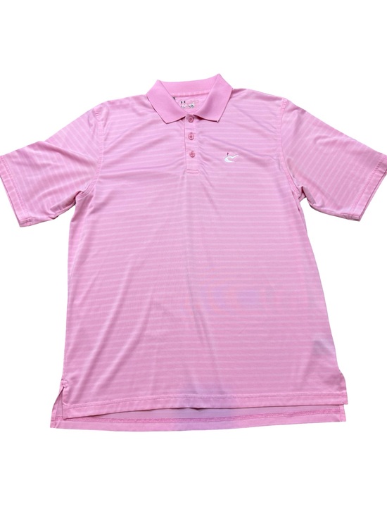 Under Armour Other - Under Armour Men's Golf Polo Pink Striped Performance SZ L